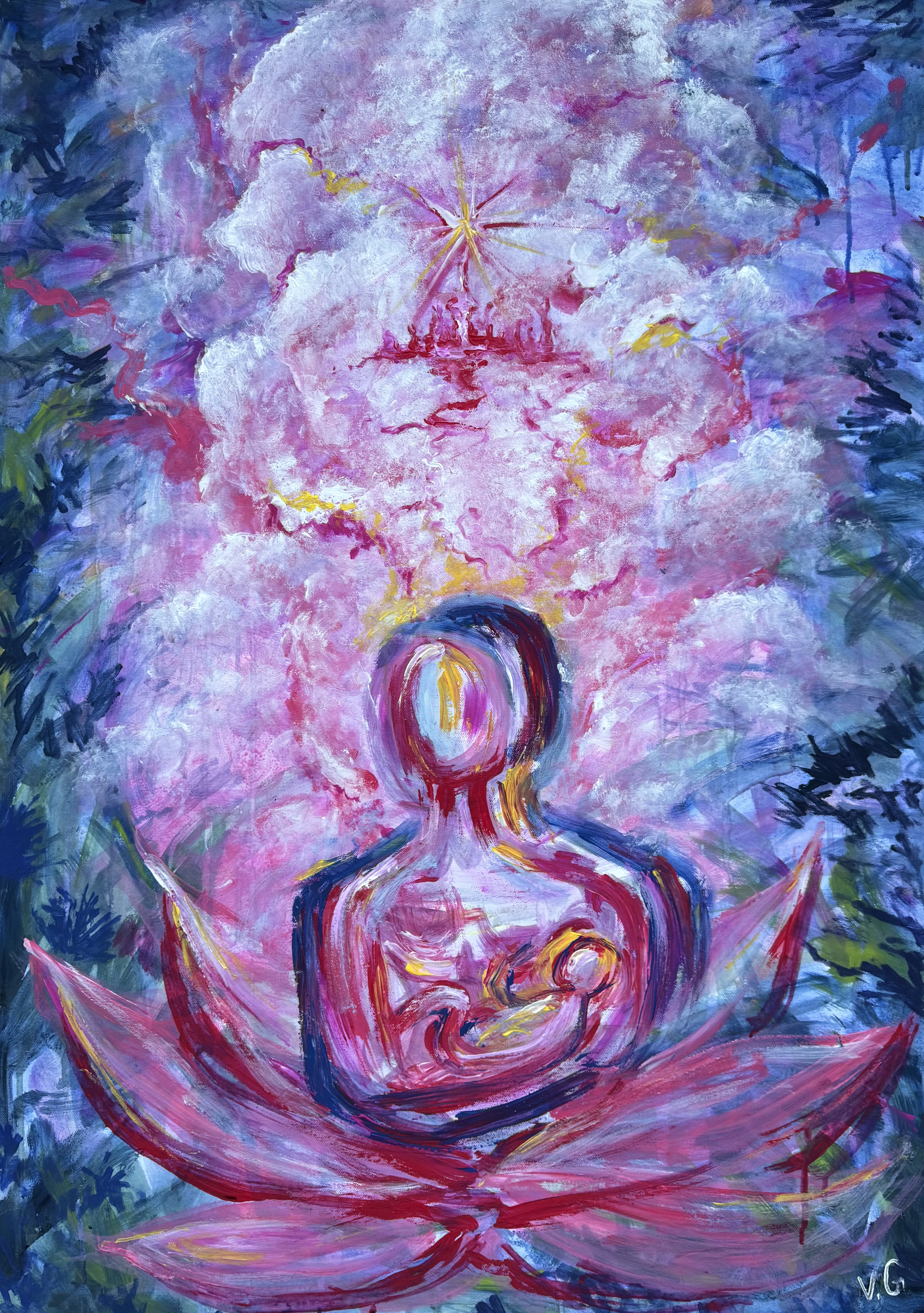 Die Zukunft ist rosig — Acryl auf Leinwand