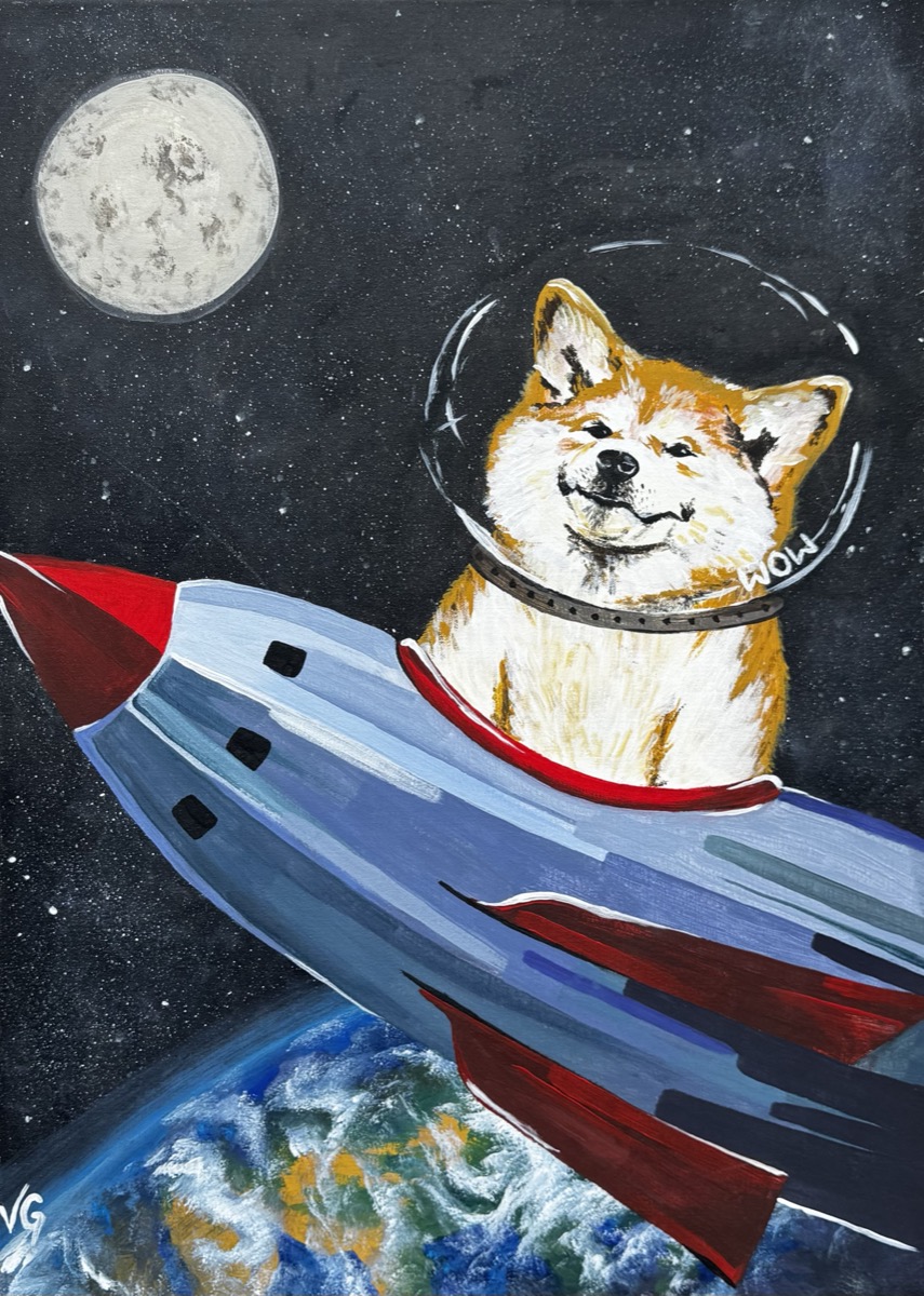 Dodge flying high — Acryl auf Leinwand