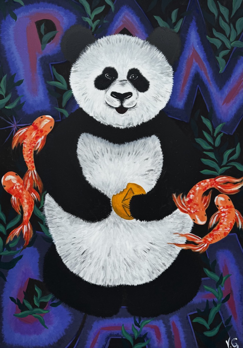 Panda Orakel — Acryl auf Leinwand